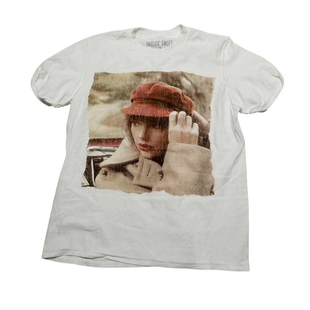 Taylor Swift Shirt Mens Medium White Photo‎ Graphic Tagless Cotton Tee Nicaragua